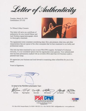 Lot #996 Jack Nicklaus and Arnold Palmer Signed Photographs - Image 3