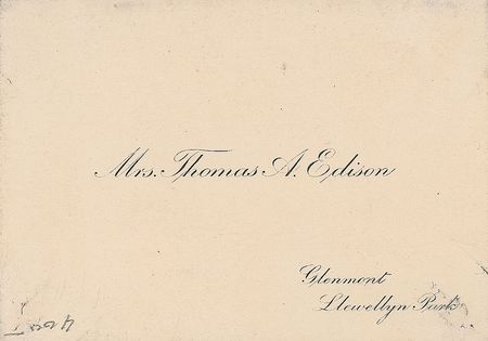 Lot #155 Thomas Edison Calling Card - Image 2