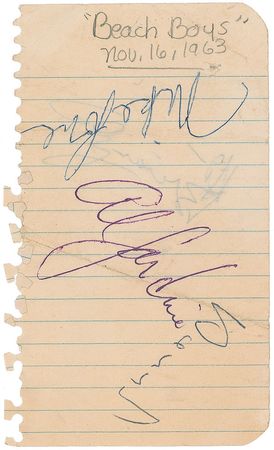 Lot #803 Beach Boys Signature - Image 1