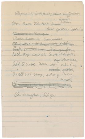 Lot #764 Beatles: Stuart Sutcliffe Handwritten Poem - Image 1