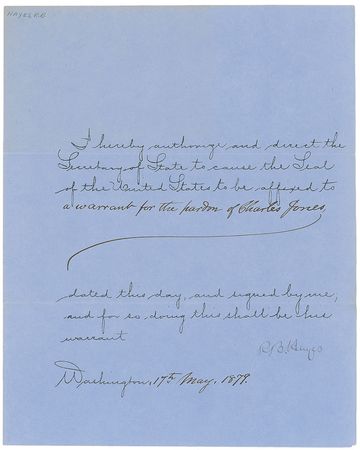 Lot #35 Rutherford B. Hayes Signed Document
