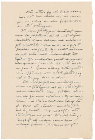 Lot #648 Selma Lagerlof Signed Manuscript - Image 1