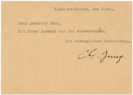 Lot #184 Carl Jung Typed Notes Signed - Image 1