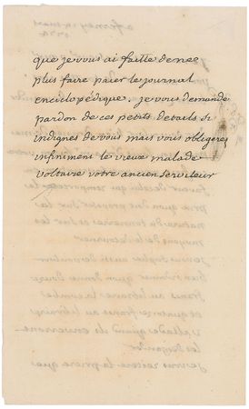 Lot #675 Voltaire: “Voltaire, your old servant” - Image 2
