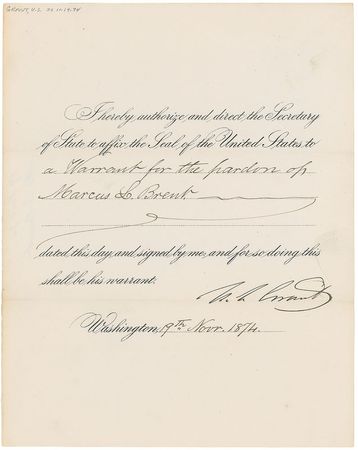 Lot #32 U. S. Grant Signed Document