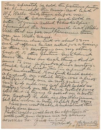 Lot #148 William F. ?Buffalo Bill? Cody: The Wild West showman is forced to sell ?the Irma Hotel? and ?a hotel of mine called Pahaska Tepee? - Image 2