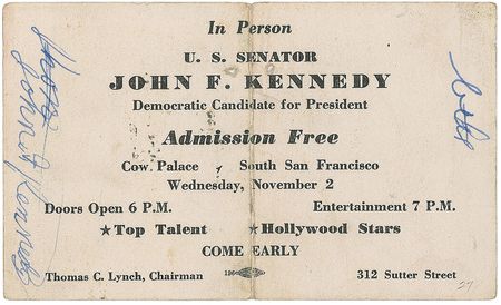 Lot #65 John F. Kennedy: Kennedy campaigns in San Francisco on November 2, 1960 - Image 2