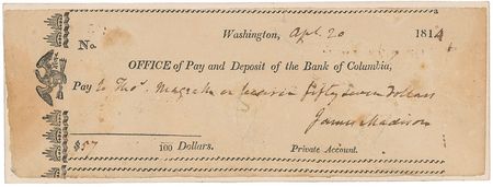 Lot #8 James Madison: Highly desirable 1814