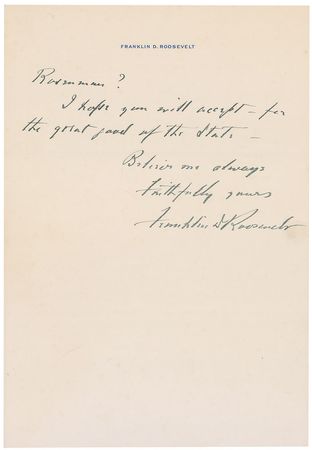 Lot #49 Franklin D. Roosevelt: “I am asking your assistance in the very great necessity of restoring public confidence in the integrity of our Courts” - Image 3