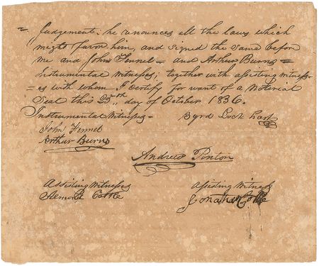 Lot #125 Alamo: Byrd Lockhart: Rare 1836 document from the Alamo ‘survivor’ - Image 3