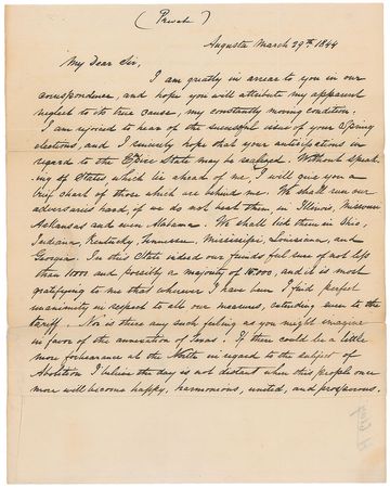 Lot #146 Henry Clay: “The Abolitionists, I observe are increasing in your quarter. Will they adhere to Birney, or finally go for Mr. V. Buren” - Image 3