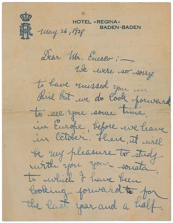 Lot #728 Yehudi Menuhin Handwritten Letter Signed - Image 1