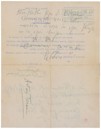 Lot #742 Arturo Toscanini Handwritten Letter Signed - Image 2