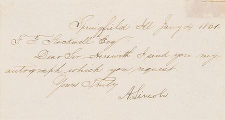 Lot #21 Abraham Lincoln: President-elect Lincoln