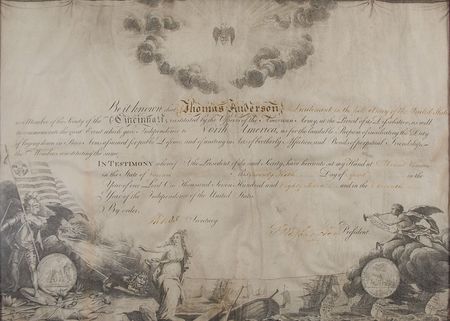 Lot #1 George Washington: Washington honors a Revolutionary soldier with membership in the Society of the Cincinnati, ?to commemorate the great Event which gave Independence to North America? - Image 2