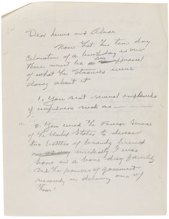 Lot #94 Herbert Hoover Handwritten Draft and Typed Letter Signed - Image 2