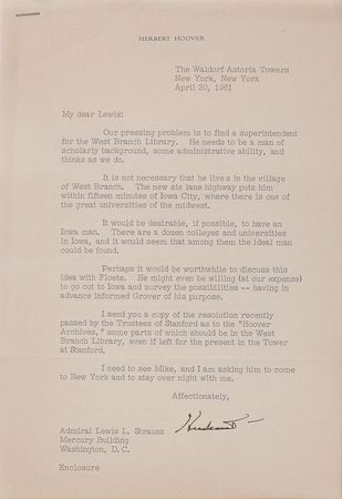 Lot #48 Herbert Hoover: “The left-wing faculty in Stanford University is constantly conspiring to get control of the Hoover Institution” - Image 2