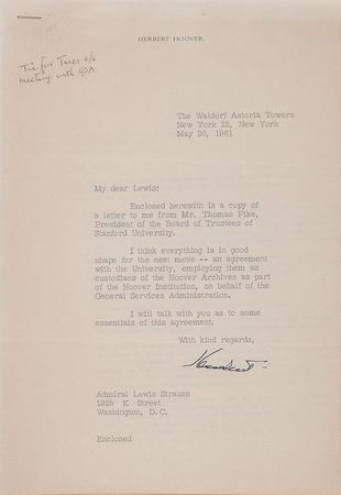 Lot #48 Herbert Hoover: “The left-wing faculty in Stanford University is constantly conspiring to get control of the Hoover Institution” - Image 3