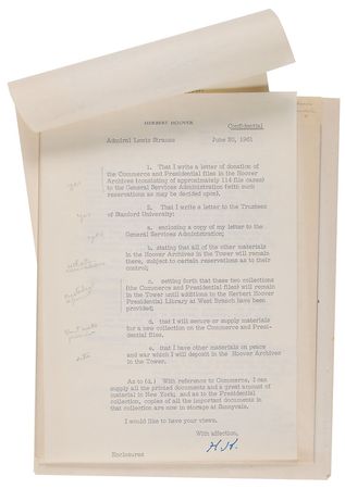 Lot #48 Herbert Hoover: “The left-wing faculty in Stanford University is constantly conspiring to get control of the Hoover Institution” - Image 7
