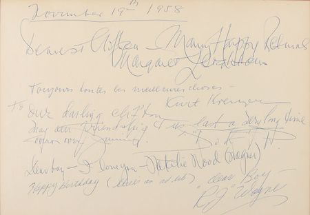 Lot #886 Natalie Wood and Robert Wagner Guest Book Page - Image 1