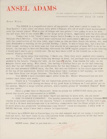 Lot #436 Ansel Adams: Outraged at the desecration of his beloved Yosemite—“I blew up like an Atom Bomb” - Image 2