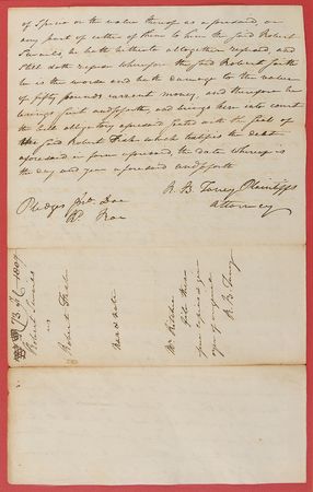 Lot #297 Supreme Court: Roger B. Taney Signed Document - Image 2