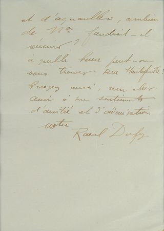 Lot #445 Raoul Dufy: A letter on “l’Art Vivant” - Image 2