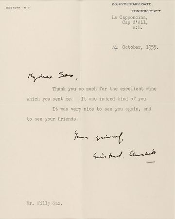 Lot #144 Winston Churchill Typed Letter Signed - Image 2