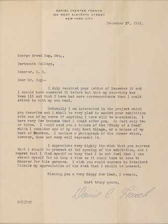Lot #443 Daniel Chester French Typed Letter Signed - Image 2