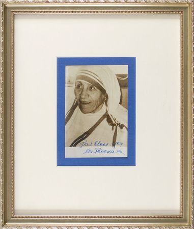 Lot #205 Mother Teresa Signed Photograph - Image 1