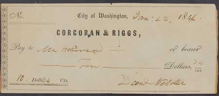 Lot #301 Daniel Webster Check - Image 2