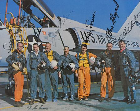 Lot #365 Mercury Astronauts Signed Photograph - Image 1