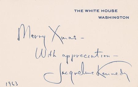 Lot #72 Jacqueline Kennedy White House Card - Image 1