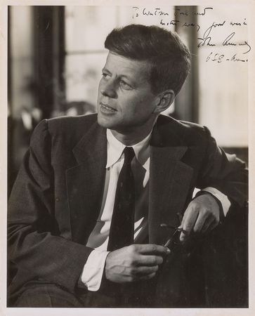 Lot #64 John F. Kennedy: Definitive Life Magazine portrait of “John Kennedy, USS—Mass,” as seen on Profiles in Courage - Image 1