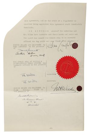 Lot #923 Elsa Lanchester Signed Document - Image 1