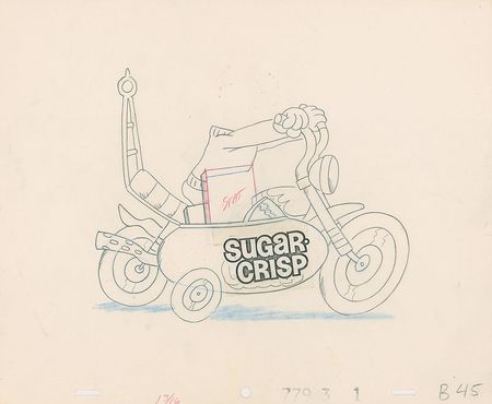 Lot #1078 Sugar Bear production cel and matching drawing from a Super Sugar Crisp TV Commercial - Image 2