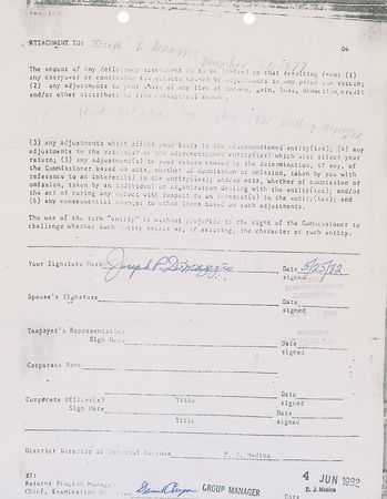 Lot #949 Joe DiMaggio Signed Document - Image 1