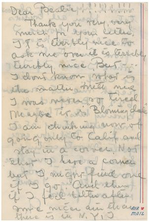 Lot #853 Greta Garbo: “I am thinking now of going only to Calif and stay in a corner. Not that I have a corner but I might find one if I go” - Image 1