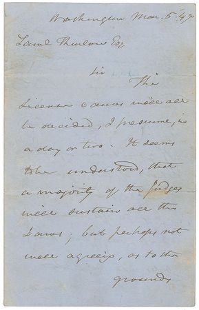 Lot #302 Daniel Webster Handwritten Letter Signed - Image 1