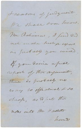 Lot #302 Daniel Webster Handwritten Letter Signed - Image 2