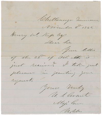Lot #30 U. S. Grant Handwritten Letter Signed