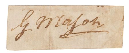 Lot #201 George Mason: Excessively rare signature of the ?father? of the Bill of Rights - Image 1