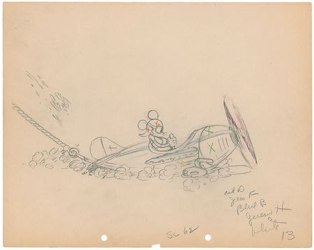 Lot #467 Mickey Mouse production drawing from The Mail Pilot Production Drawing - Image 2
