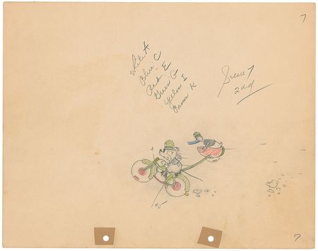 Lot #468 Mickey Mouse and Donald Duck production drawing from The Dognapper Production Drawing - Image 2