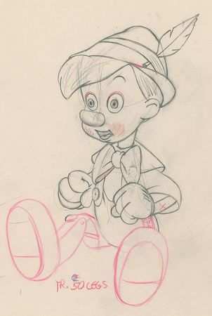 Lot #498 Pinocchio production drawing from Pinocchio Production Drawing - Image 1
