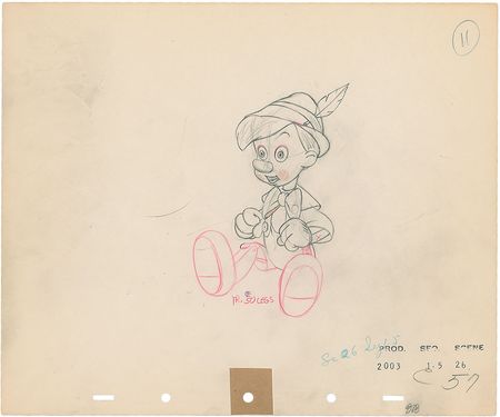 Lot #498 Pinocchio production drawing from Pinocchio Production Drawing - Image 2