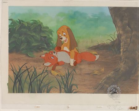 Lot #554 Tod and Copper production cels on production background from Fox and the Hound: Disney’s adorable ‘friends forever’ - Image 2