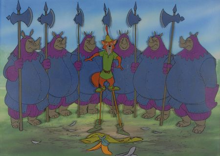 Lot #552 Robin Hood and Six of Prince John’s Guards production key master background set-up from Robin Hood: Outstanding key master set-up as the master of disguise is revealed - Image 1