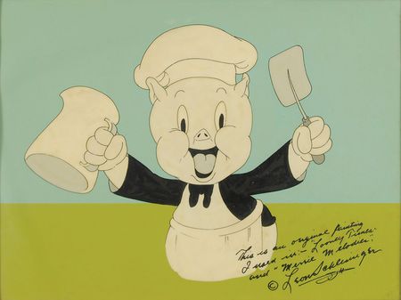 Lot #594 Porky Pig production cel from Porky?s Last Stand Production Cel - Image 1