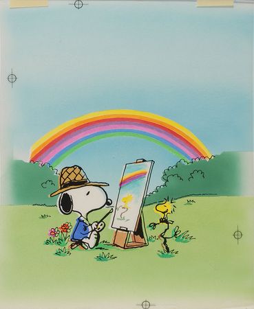 Lot #614 Snoopy and Woodstock original artwork from Snoopyâ??s Book of Colors Original Artwork - Image 1